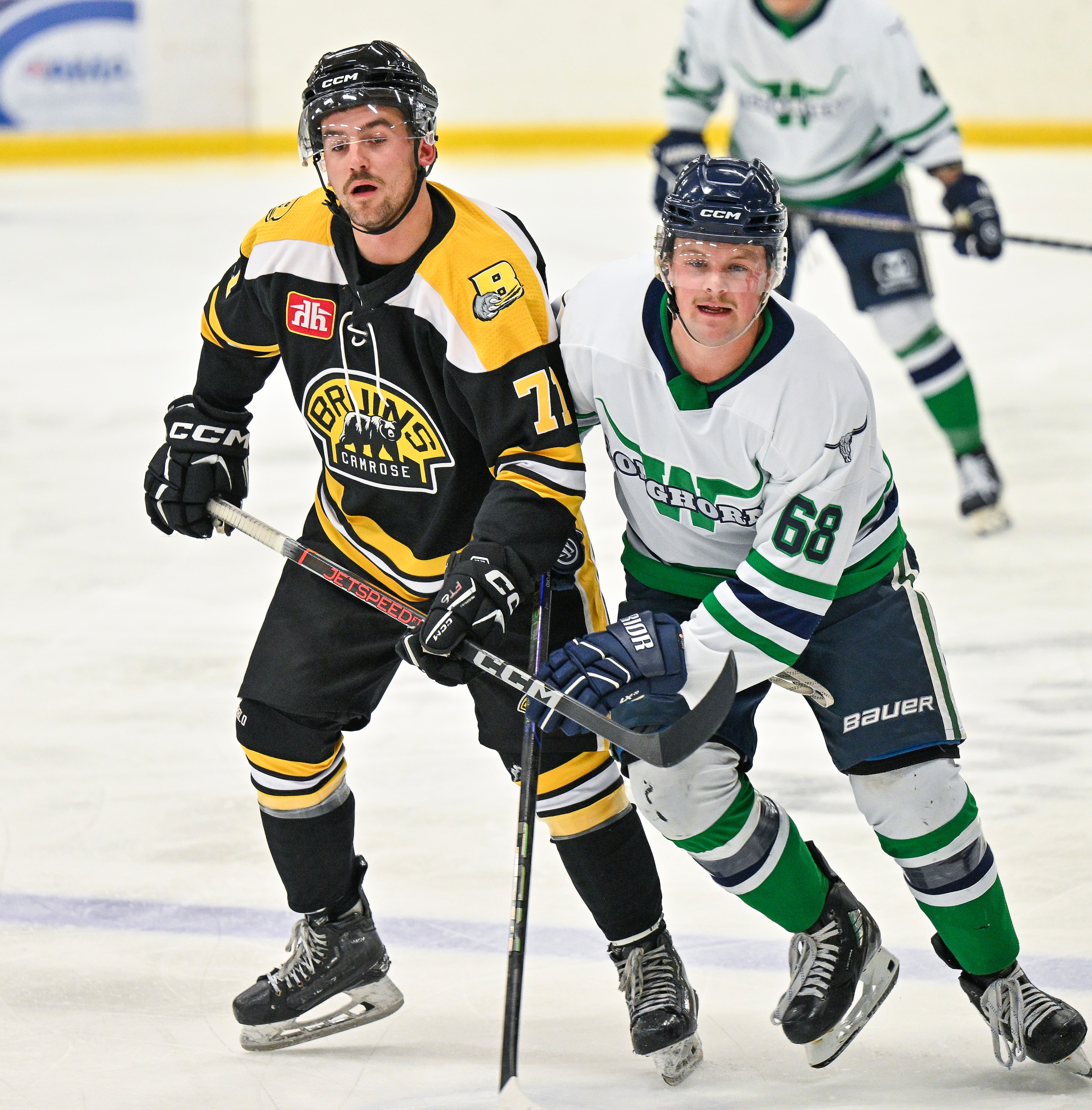 Bruins player #71 in game action